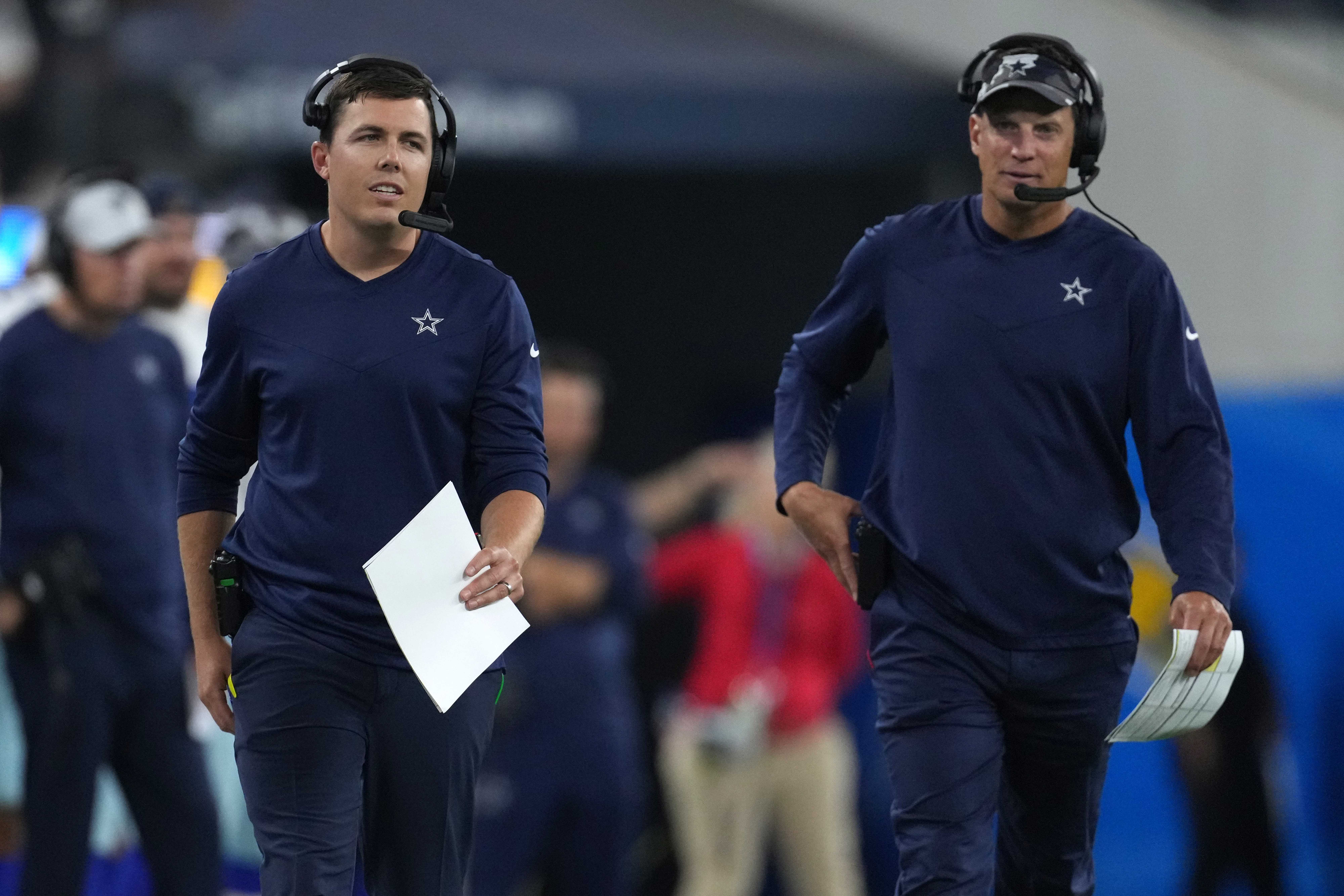 Kellen Moore and Doug Nussmeirer will be tasked with turning around Jalen Hurts.